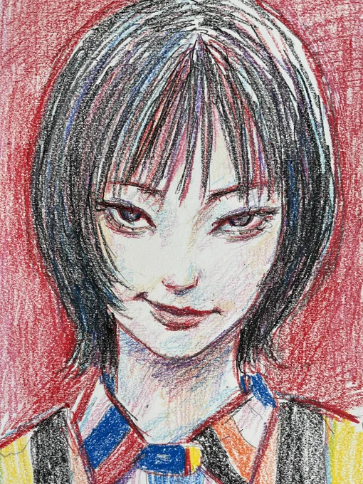 井口昇監督『カニバさん』を試写で。井口監督の映画はどんどん純度が高くなっている。脱帽。俳優陣の演技も凄い。特に主演のブラジルさんは思わず描きたくなったので描きました。#カニバさん 