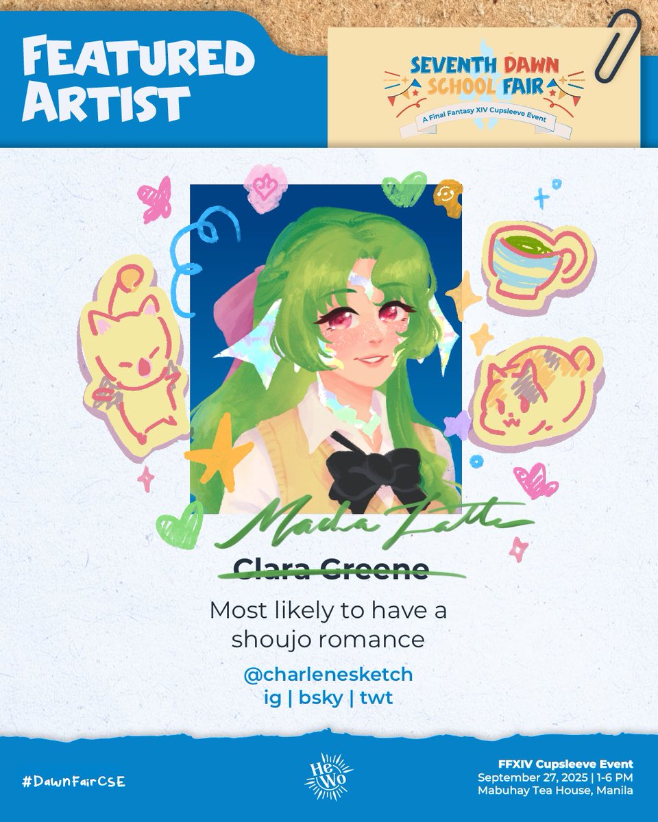 The sweet scent of freshly baked goods follows Macha (<a href="/charlenesketch/">charlenesketch.bsky.social</a>) as she carries a basket towards the festival committee room. One cannot work on an empty stomach after all, but what could they be cooking for the #DawnFairCSE?