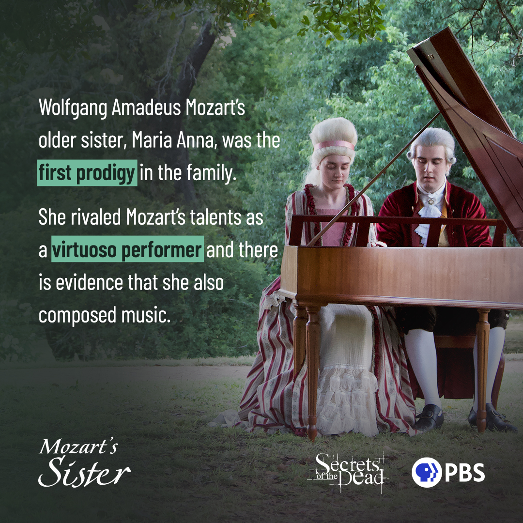 SecretsPBS's tweet image. Maria Anna Mozart may have influenced her brother Wolfgang's early works! ow.ly/8kVH50VU8CX