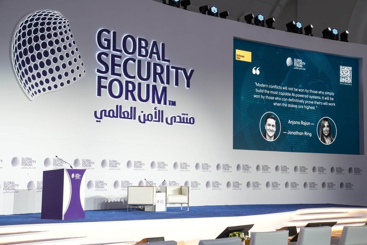 Global Security Forum (@gsecforum) on Twitter photo 🟡 #GSF2025 | <a href="/anjaninna/">Anjana Rajan</a> & Jonathan Ring, with <a href="/DefenseOne/">Defense One</a>
"Modern conflicts will not be won by those who simply build the most capable AI-powered systems. It will be won by those who can definitively prove theirs will work when the stakes are highest."
defenseone.com/ideas/2025/04/… 🟡 #GSF2025 | <a href="/anjaninna/">Anjana Rajan</a> & Jonathan Ring, with <a href="/DefenseOne/">Defense One</a>
"Modern conflicts will not be won by those who simply build the most capable AI-powered systems. It will be won by those who can definitively prove theirs will work when the stakes are highest."
defenseone.com/ideas/2025/04/…