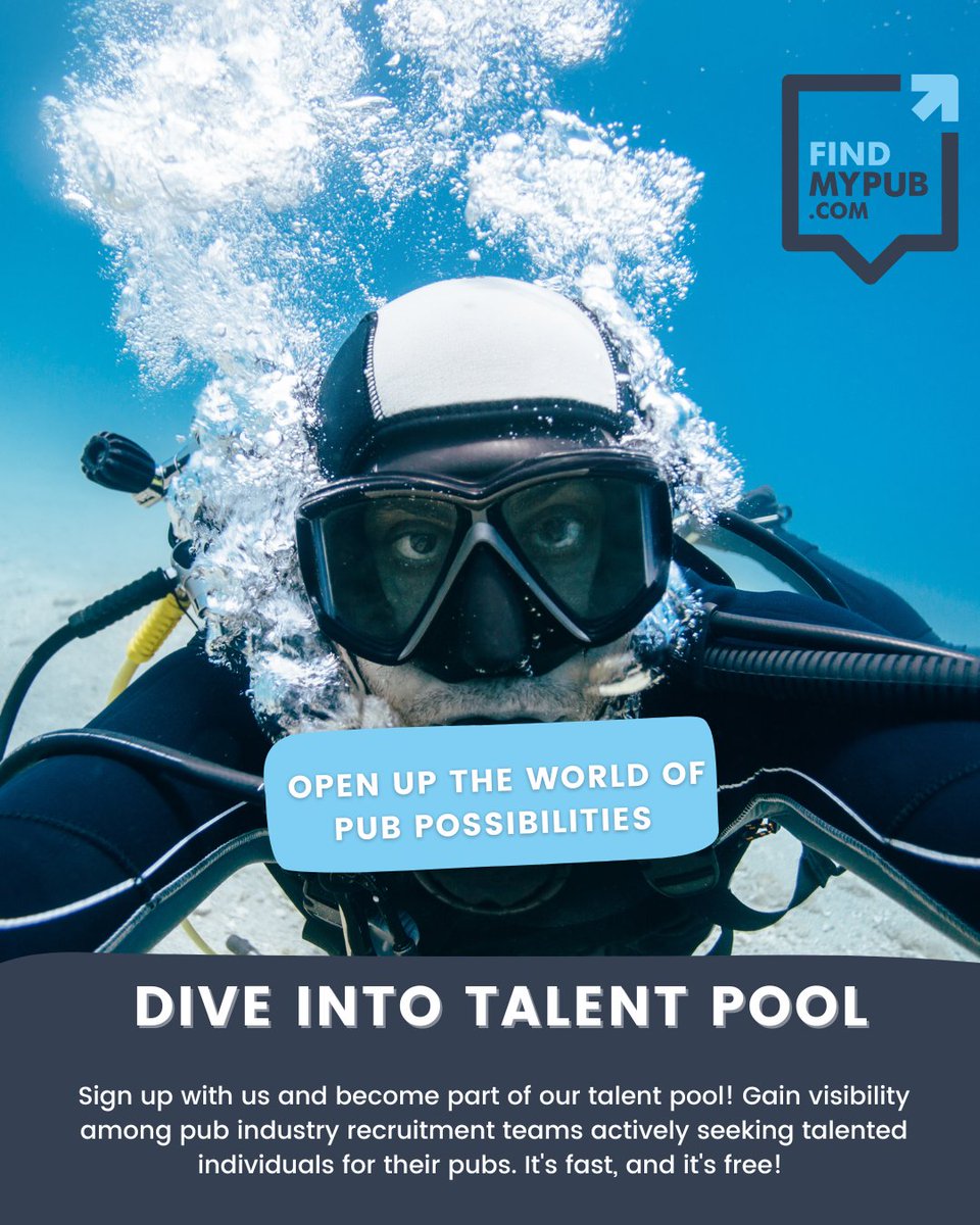 Join the biggest Talent Pool of Pub Operators in the UK 🍻

Register today, dive in (it's free) and get ready to meet your perfect pub match
🌊➡️ ow.ly/ckNj50VVtLP

#puboperator #runapub #jointhetalentpool #pubtenancy #pubcareer #hospitalitycareer #findmypub #careers