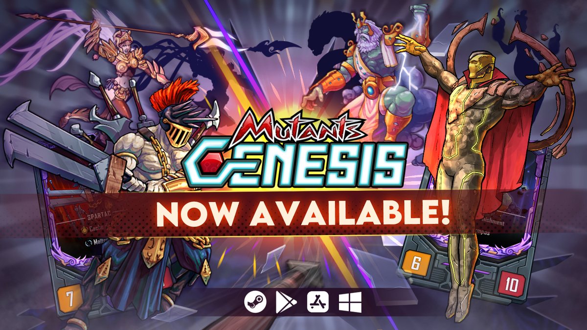 📲 Mutant: Genesis officially launches today!

Build your deck from over 200 cards… and watch your mutants come to life in epic animated battles.
The arena awaits its champion. And it bears your name.