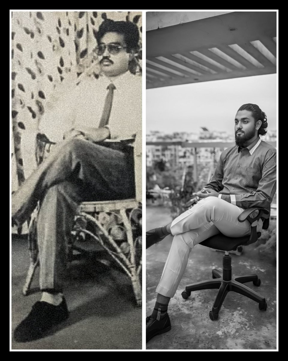 FTR8522's tweet photo. Which one is more classy my father or me? 
 ‘বাপকা বেটা, সিপাইকা ঘোড়া কুছ নে��ি তো থোড়া থোড়া’।😇🧔 https://t.co/pTQ3tT2ktg