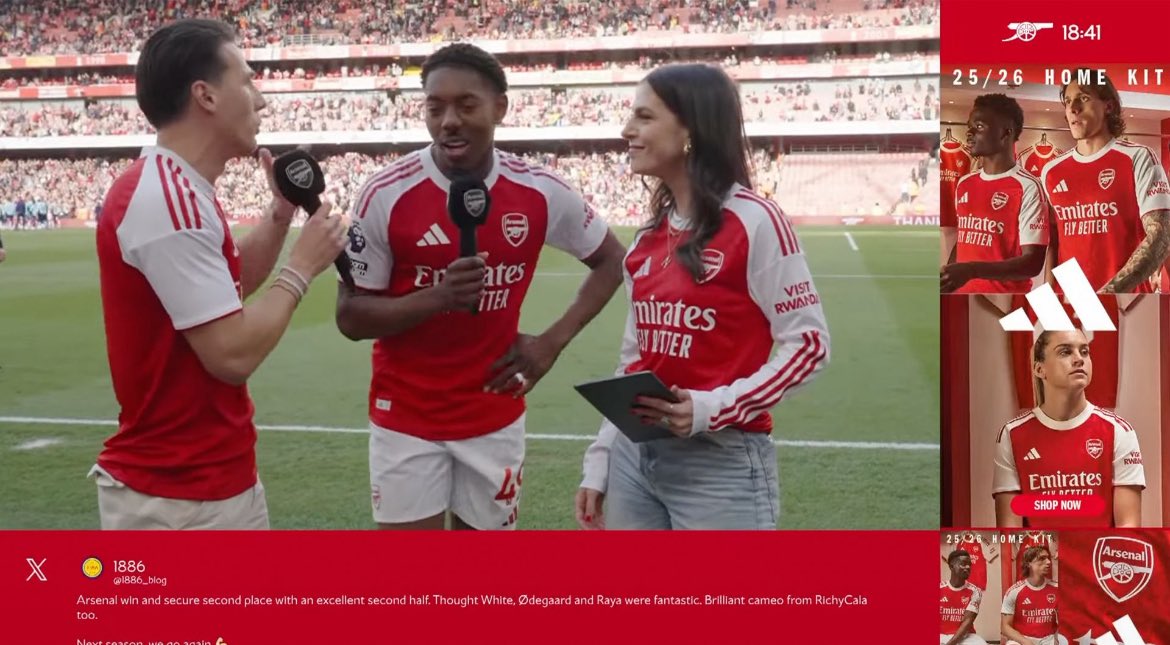 Final home game of the season ✔️ 

I’ve loved hosting <a href="/Arsenal/">Arsenal</a>’s new show Live From N5. One more to go on Saturday from Lisbon! 👀😮‍💨