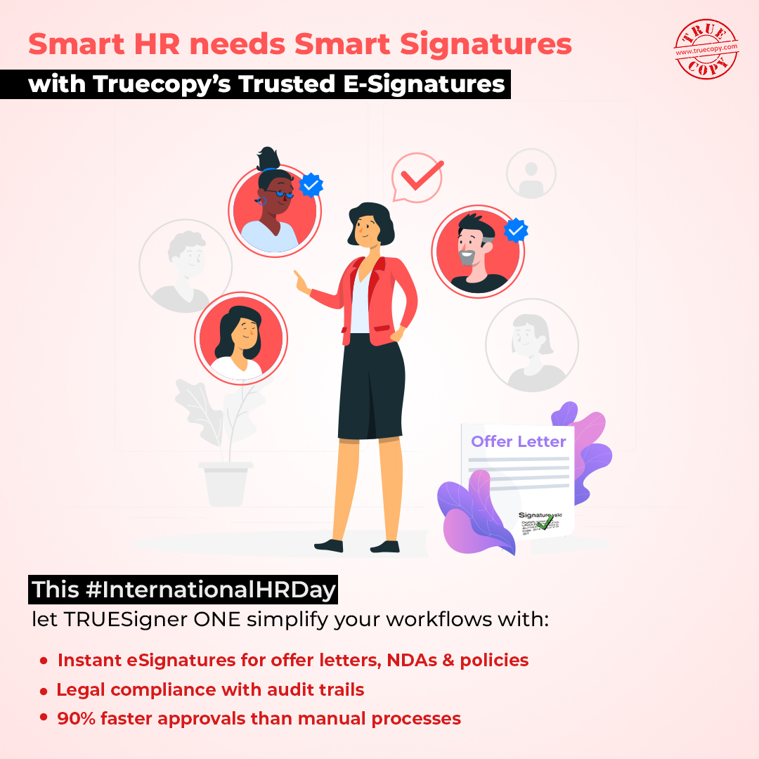 truecopyin's tweet photo. Smart HR starts with smart choices. 💼✍️
Empower your hiring, onboarding, and compliance with Truecopy’s Trusted E-Signatures — secure, efficient, and legally compliant.
#InternationalHRDay #SmartHR #SmartSignatures #truesignerone #digitalsignatures https://t.co/1NQkTuZJ27