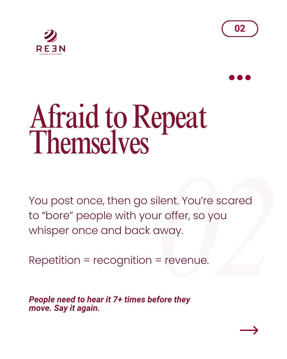 irynemugisha's tweet photo. 4 traits I see in brands that stay broke:
https://t.co/JjtJmxXBi4 content = no visibility
2.Scared to repeat their offer
3.Weak voice
4.Overthinking every post https://t.co/TqW9jClrrC