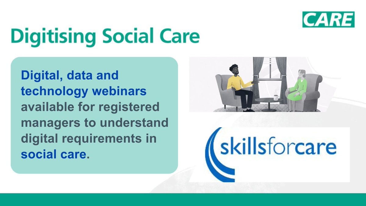 Digitising Social Care (@digisoccare) on Twitter photo Would you like to learn more about how to meet digital requirements in #SocialCare? ๐จโ๐ป
Why not grab a coffee and listen to a free <a href="/skillsforcare/">Skills for Care</a> #Digital, #Data and #Technologyโฏwebinar recording? There are a range of topics available ๐๐
skillsforcare.org.uk/Support-for-leโฆ Would you like to learn more about how to meet digital requirements in #SocialCare? ๐จโ๐ป
Why not grab a coffee and listen to a free <a href="/skillsforcare/">Skills for Care</a> #Digital, #Data and #Technologyโฏwebinar recording? There are a range of topics available ๐๐
skillsforcare.org.uk/Support-for-leโฆ