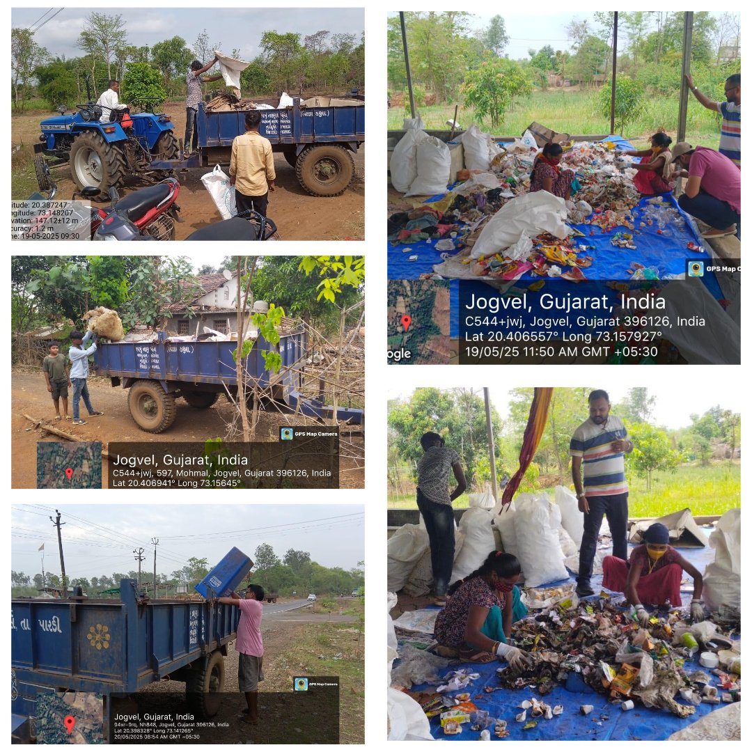 જોગવેલ ગ્રામ પંચાયત ખાતે તા.૧૯/૦૫/૨૫ થી ૨૦/૦૫/૨૫ના અતુલ વેસ્ટ મેનેજમેન્ટ સેન્ટર, સાથે સંકલનમા રહી ઘન કચરા કલેક્શનાની કામગીરી કરી  સેગ્રીગેશન શેડ ખાતે પ્લાસ્ટીક, મેટલ, વગેરેનું સોર્ટીંગ કરી આવેલ તેમજ કચરાનું ડોર ટુ ડોર કલેક્શન કરી લોકોને ઘનકચરા વ્યવસ્થાપન અંગે જાગૃત કરવામાં આવ્યા