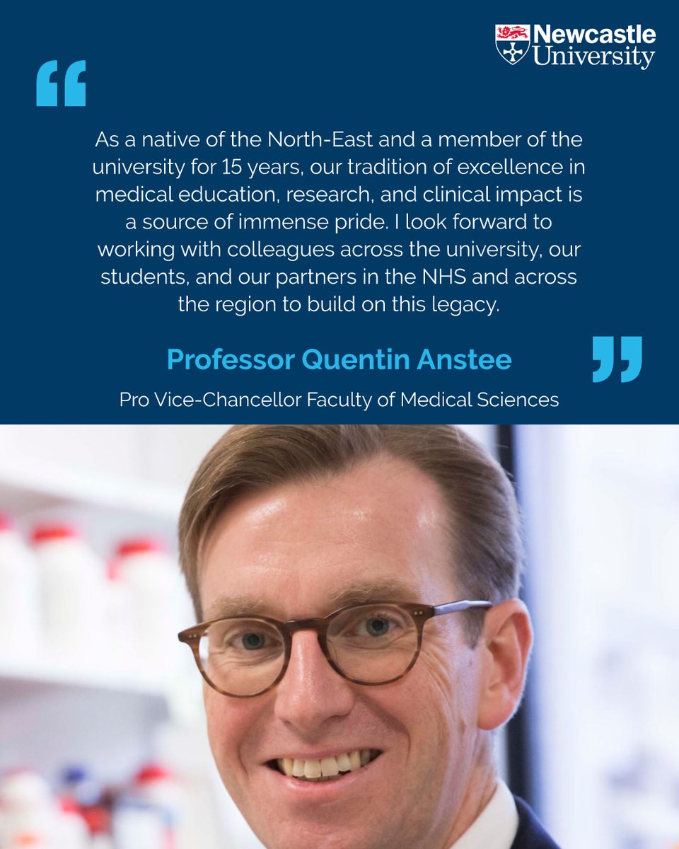 Newcastle University Faculty of Medical Sciences (@ncl_medscience) on Twitter photo We're pleased to announce the appointment of the new Pro Vice-Chancellor of the Faculty of Medical Sciences, Professor Quentin Anstee.
Quentin joined <a href="/UniofNewcastle/">Newcastle University</a> in 2010 & is currently Dean of Research & Innovation in FMS.
Read more here: ncl.ac.uk/press/articles…
#WeAreNCL We're pleased to announce the appointment of the new Pro Vice-Chancellor of the Faculty of Medical Sciences, Professor Quentin Anstee.
Quentin joined <a href="/UniofNewcastle/">Newcastle University</a> in 2010 & is currently Dean of Research & Innovation in FMS.
Read more here: ncl.ac.uk/press/articles…
#WeAreNCL