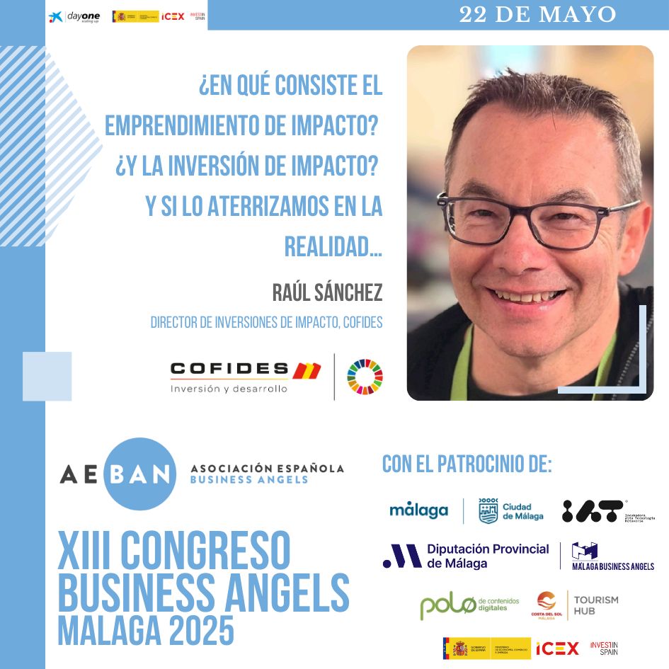 COFIDES's tweet image. 🚀 Esta semana estaremos en el XIII Congreso de @AEBAN_es, una jornada que conectará a los actores clave del ecosistema emprendedor y de inversión de nuestro país.

Allí hablaremos sobre #InversióndeImpacto y startups con modelos de negocio sostenibles y con propósito.

#FIS