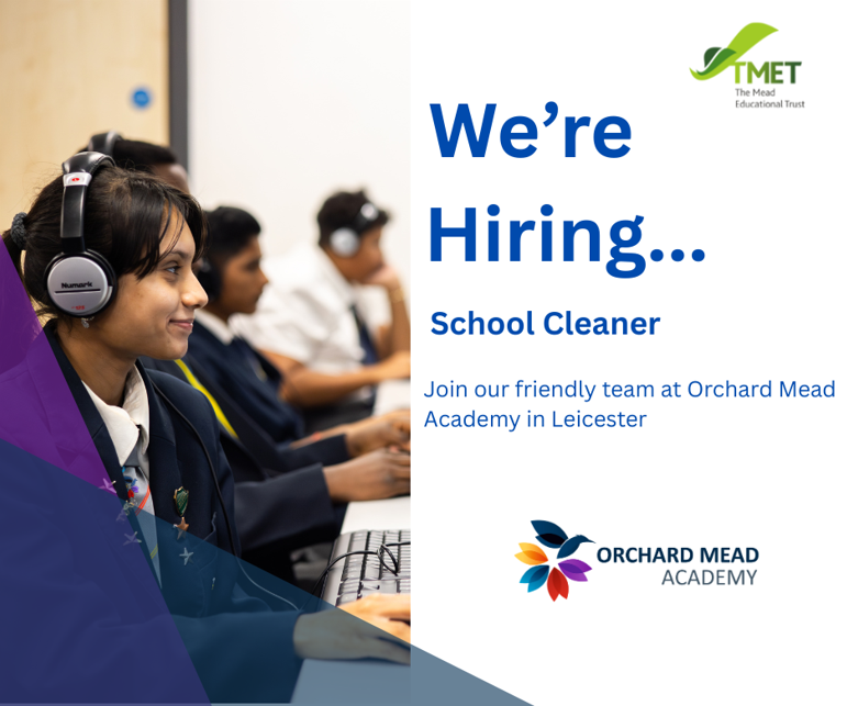 Were hiring a school cleaner at Orchard Mead Academy!
📷 Find out more and apply here: eteach.com/.../job/school…...