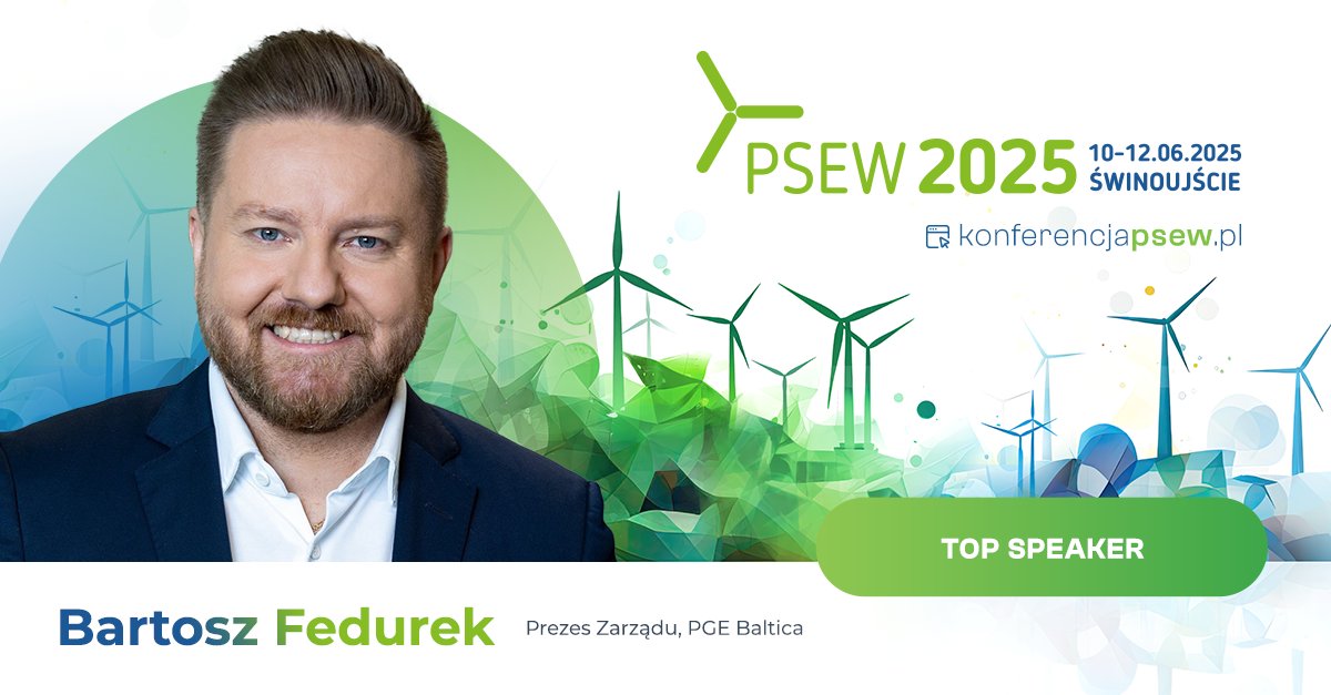 PSEW (@psew_pwea) on Twitter photo 🌊 Bartosz Fedurek (<a href="/BFedurek/">Bartosz Fedurek</a>), prezes zarządu PGE Baltica, top speakerem na #PSEW2025!
⚡ Do zobaczenia na #PSEW2025!
📆 10–12 czerwca 2025
📌 Świnoujście
🔗 Link do rejestracji: konferencjapsew.pl 🌊 Bartosz Fedurek (<a href="/BFedurek/">Bartosz Fedurek</a>), prezes zarządu PGE Baltica, top speakerem na #PSEW2025!
⚡ Do zobaczenia na #PSEW2025!
📆 10–12 czerwca 2025
📌 Świnoujście
🔗 Link do rejestracji: konferencjapsew.pl
