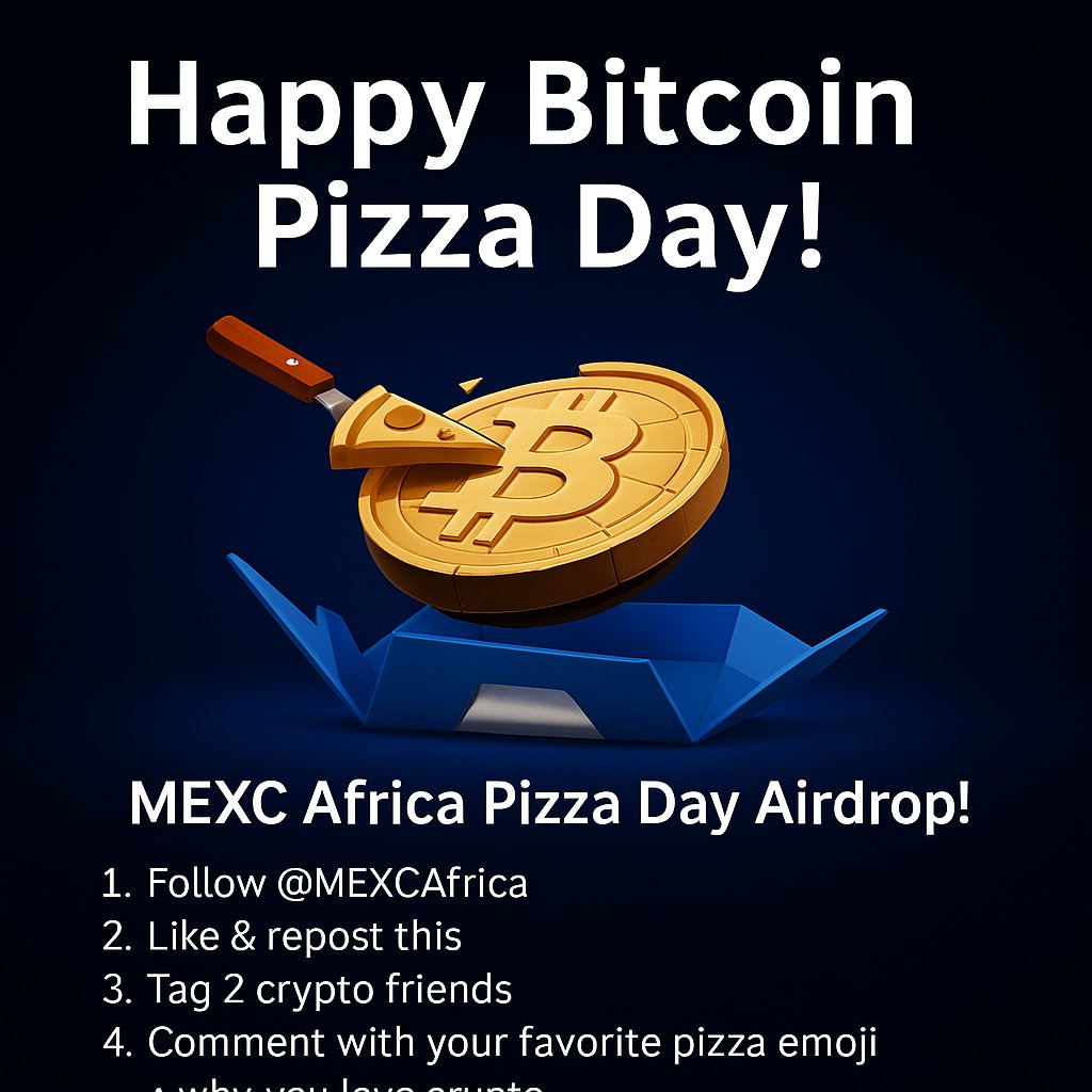 Happy Bitcoin Pizza Day! Wanna grab a slice of crypto rewards? Join our  #PizzaDayMEXCAfrica and win a share of $100 How to Enter: 1. Follow  @MXAfricaBU 2. Like & repost this 3.