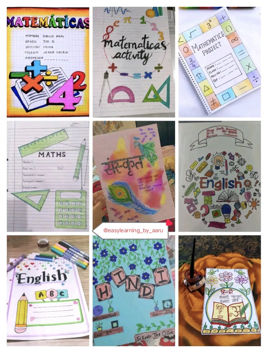 easylearnbyaaru's tweet image. Front page Idea, File front page design #schoolproject #student #studyadda #pagedesign #namepage #filepagedecoration #frontpage #drawpage #drawing
