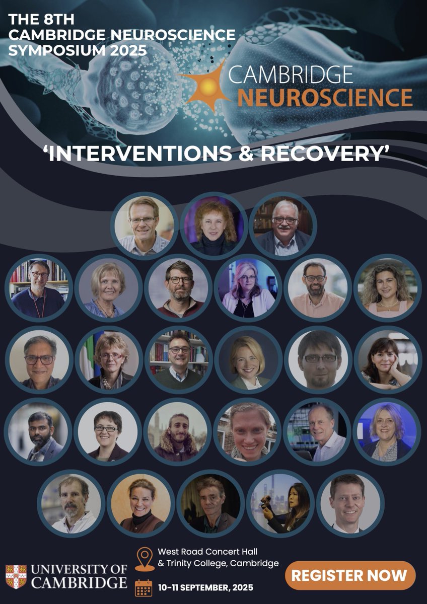 Ewan St. John Smith (@psalmotoxin) on Twitter photo This September sees the 8th Cambridge Neuroscience Symposium – Interventions & Recovery, run by <a href="/CamNeuro/">Cam Neuroscience</a>
Poster & data blitz sessions - open to all, please get registering - also lots of exciting sponsorship opportunities 👇
neuroscience.cam.ac.uk/camneuro-event… This September sees the 8th Cambridge Neuroscience Symposium – Interventions & Recovery, run by <a href="/CamNeuro/">Cam Neuroscience</a>
Poster & data blitz sessions - open to all, please get registering - also lots of exciting sponsorship opportunities 👇
neuroscience.cam.ac.uk/camneuro-event…