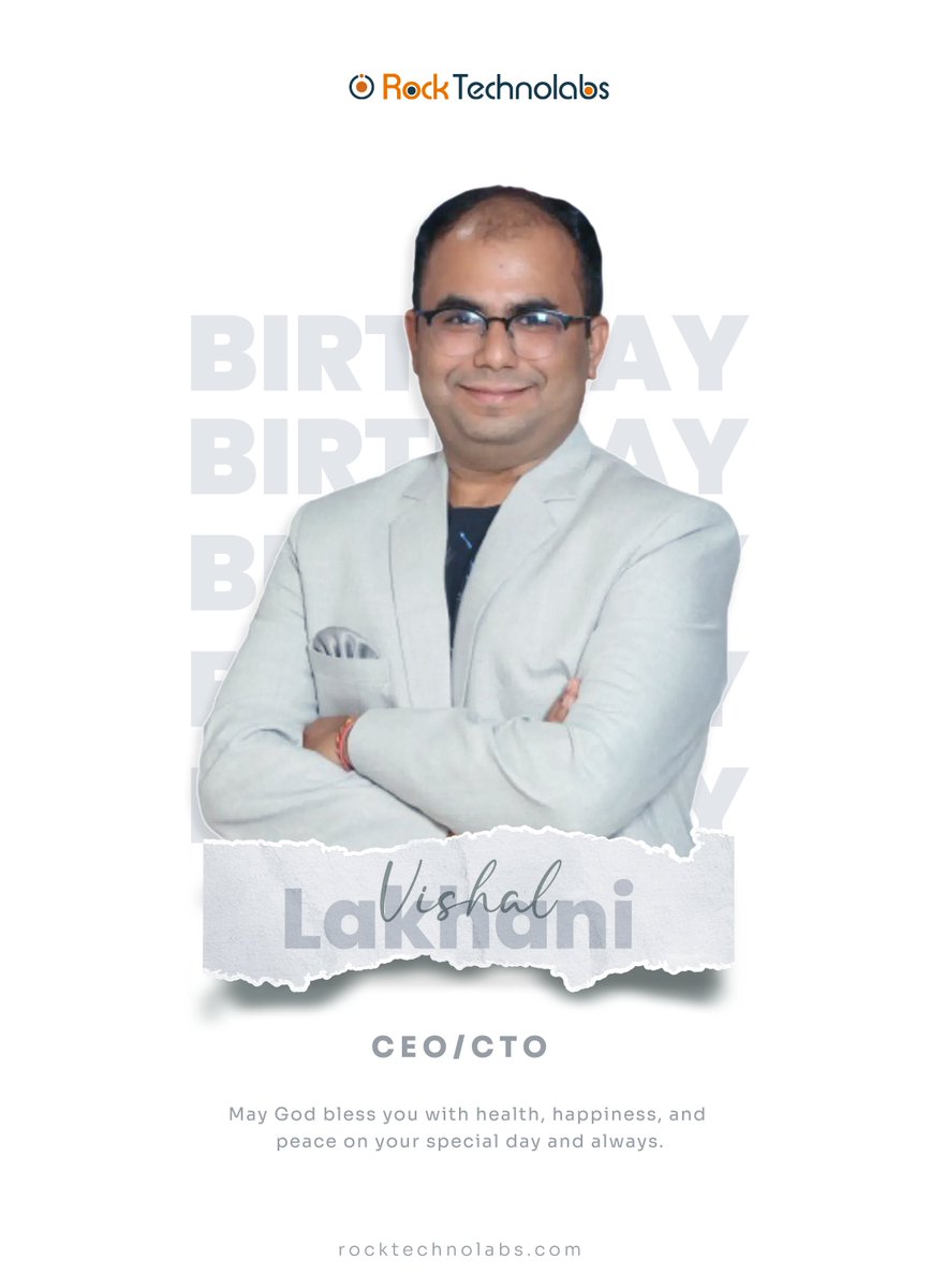 RockTechnolabs's tweet photo. Happy Birthday, Vishal Lakhani Sir 🎂 Wishing you a fantastic year ahead filled with success, joy, and great health. May your day be as amazing as you are. Keep shining and inspiring!

#BirthdayCelebration #CEOBirthday #VishalLakhani https://t.co/x117P0nShj