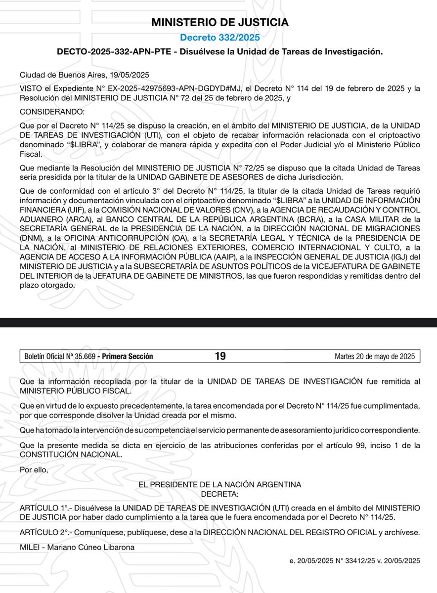 🚨ATENCION🚨

Milei disuelve la Unidad de Investigación del caso $LIBRA por decreto

🤡🤡🤡