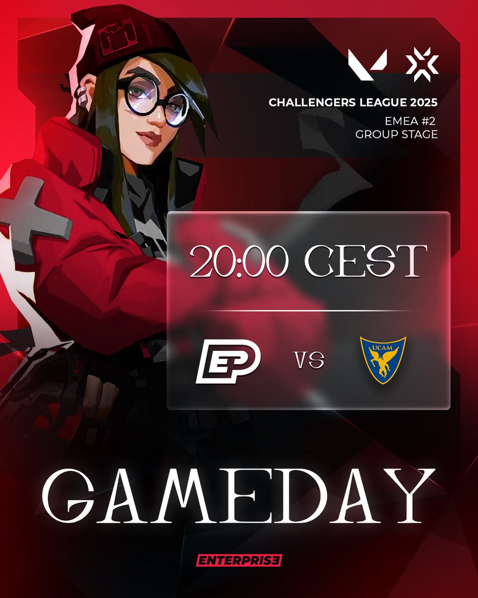 ENTERPRISE ESPORTS (@enterprise_esp) on Twitter photo Our time has come! 🙏🏼 In group D we will face <a href="/UCAM_esports/">UCAM Esports</a> & <a href="/ValiantOfficiel/">Team Valiant</a>. ⚔️ Keep your fingers crossed! 🤞🏼
Today’s match is against <a href="/UCAM_esports/">UCAM Esports</a>, gl & hf! 👊🏼
🇬🇧 twitch.tv/valorant_emea
🇨🇿 twitch.tv/vasek Our time has come! 🙏🏼 In group D we will face <a href="/UCAM_esports/">UCAM Esports</a> & <a href="/ValiantOfficiel/">Team Valiant</a>. ⚔️ Keep your fingers crossed! 🤞🏼
Today’s match is against <a href="/UCAM_esports/">UCAM Esports</a>, gl & hf! 👊🏼
🇬🇧 twitch.tv/valorant_emea
🇨🇿 twitch.tv/vasek