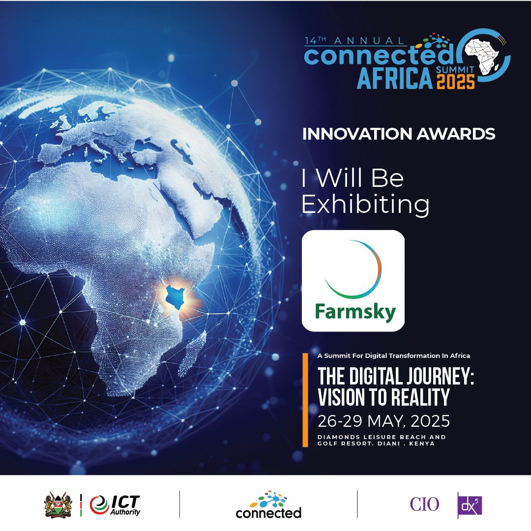 Farmsky Ventures will be exhibiting at the Connected Africa Summit 2025 under the #AgriTech category. From predictive analytics to intelligent weather monitoring, FarmSky empowers farmers with data-driven decision-making tools.

They’ll also be vying for the Connected Africa