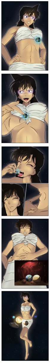 Daveyzilla90's tweet photo. Ran's growth simply didn't stop until she was bigger than the planets in our solar system, which she now considers more of a snack, and she begins to swallow them one by one like sweet candies.

Commission by @Tibor2003

All characters here are 18+ https://t.co/GtOwUJJsWQ