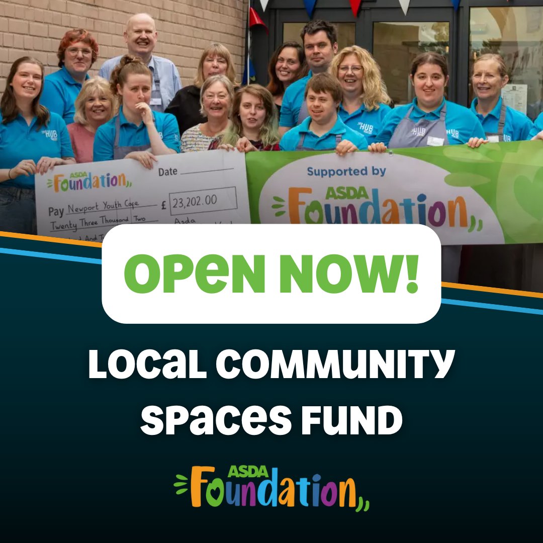 The next Asda Foundation Grant Scheme - the high value Local Community Spaces fund - is now open. Groups that benefit local people are encouraged to apply. You can find more information here: asdafoundation.org/our-grants/loc…