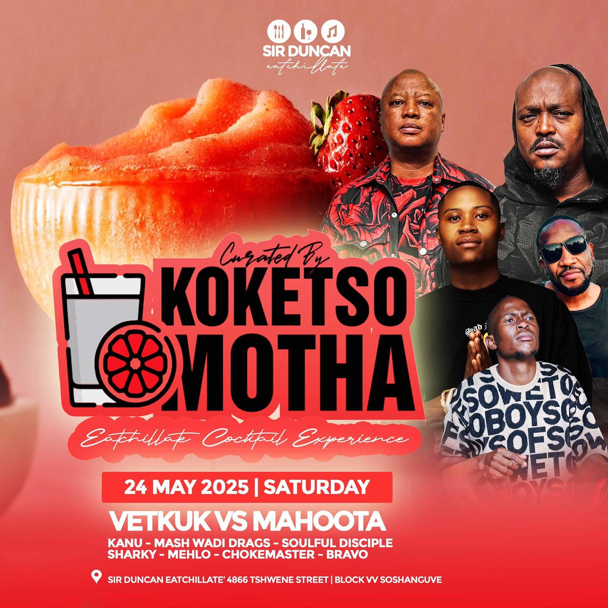 KayMotha's tweet photo. This Saturday we return to Sir Duncan Eatchillate for the second installment of Curated By Koketso Motha. https://t.co/U8LfBCGUGl