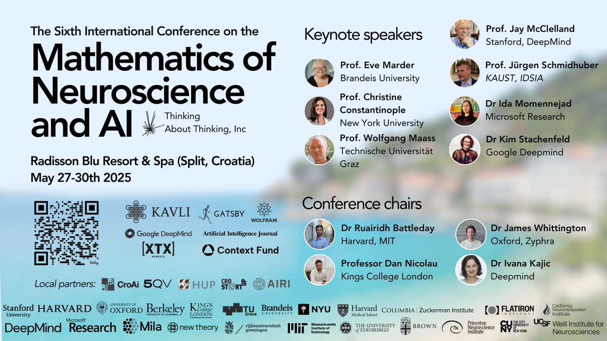 thought_channel's tweet image. 🌊 One week left until the conference! Join us by the beach in #Split, #Croatia, for a full report on the most groundbreaking theories and discoveries in #neuroscience and #AI!
Many thanks to the team and our exceptional keynotes for all their enthusiasm and support, as well…
