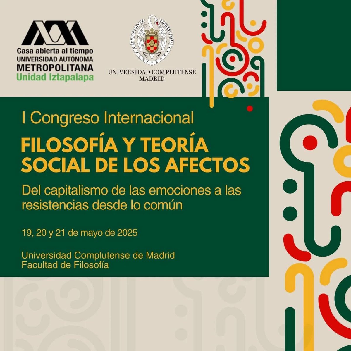 josuelugo's tweet photo. Esta semana participaremos con una ponencia en el “Congreso Internacional Filosofía y Teoría Social de los Afectos”, en la Universidad Complutense de Madrid. 

Compartiremos algunas reflexiones sobre subjetividad, deseo y formas disruptivas de apropiación de la IA. https://t.co/lBakmILyZN
