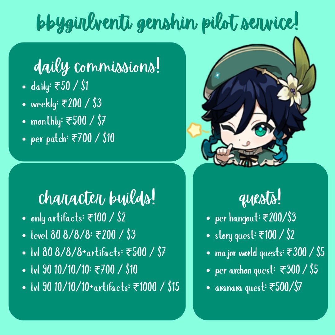 genshin pilot rates!!! 
(pls like + rt)