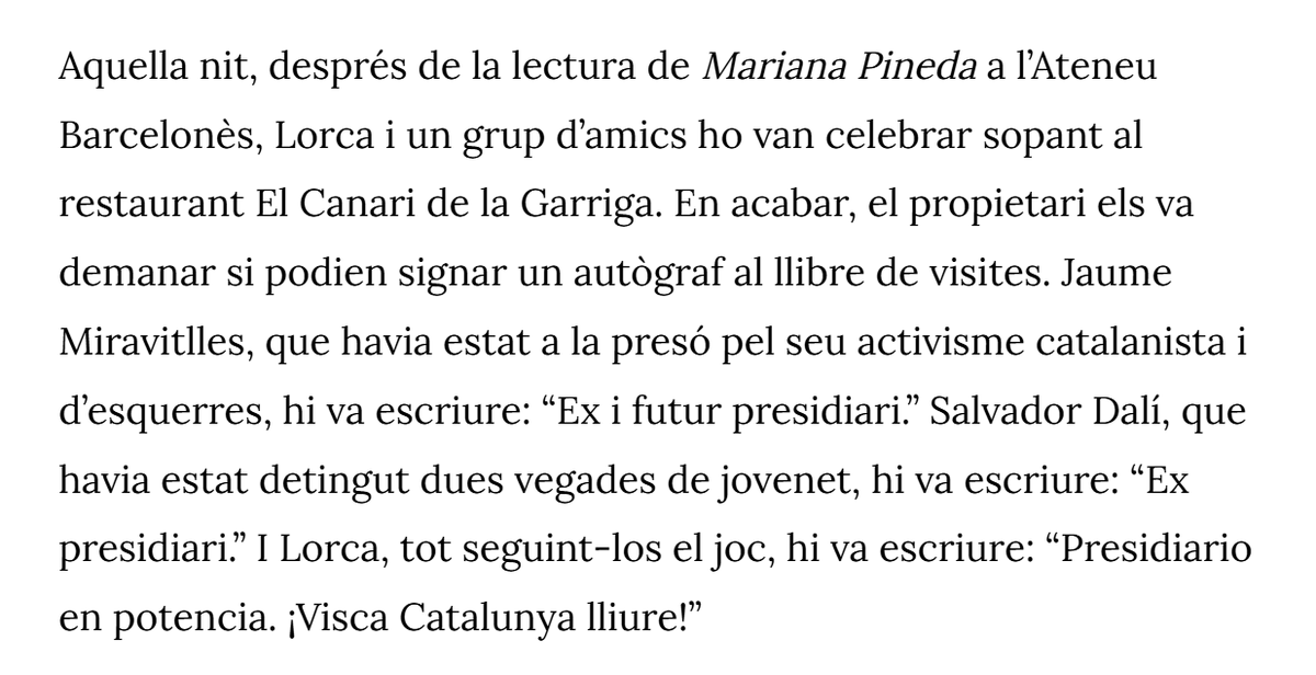 gerrinsss's tweet photo. @jordimasquef D'aquells dies, quan en Lorca va ser primer a Figueres presentant Mariana Pineda i després a l'Ateneu Barcelonès. Però què collons heu de saber... https://t.co/hzbqggppPe
