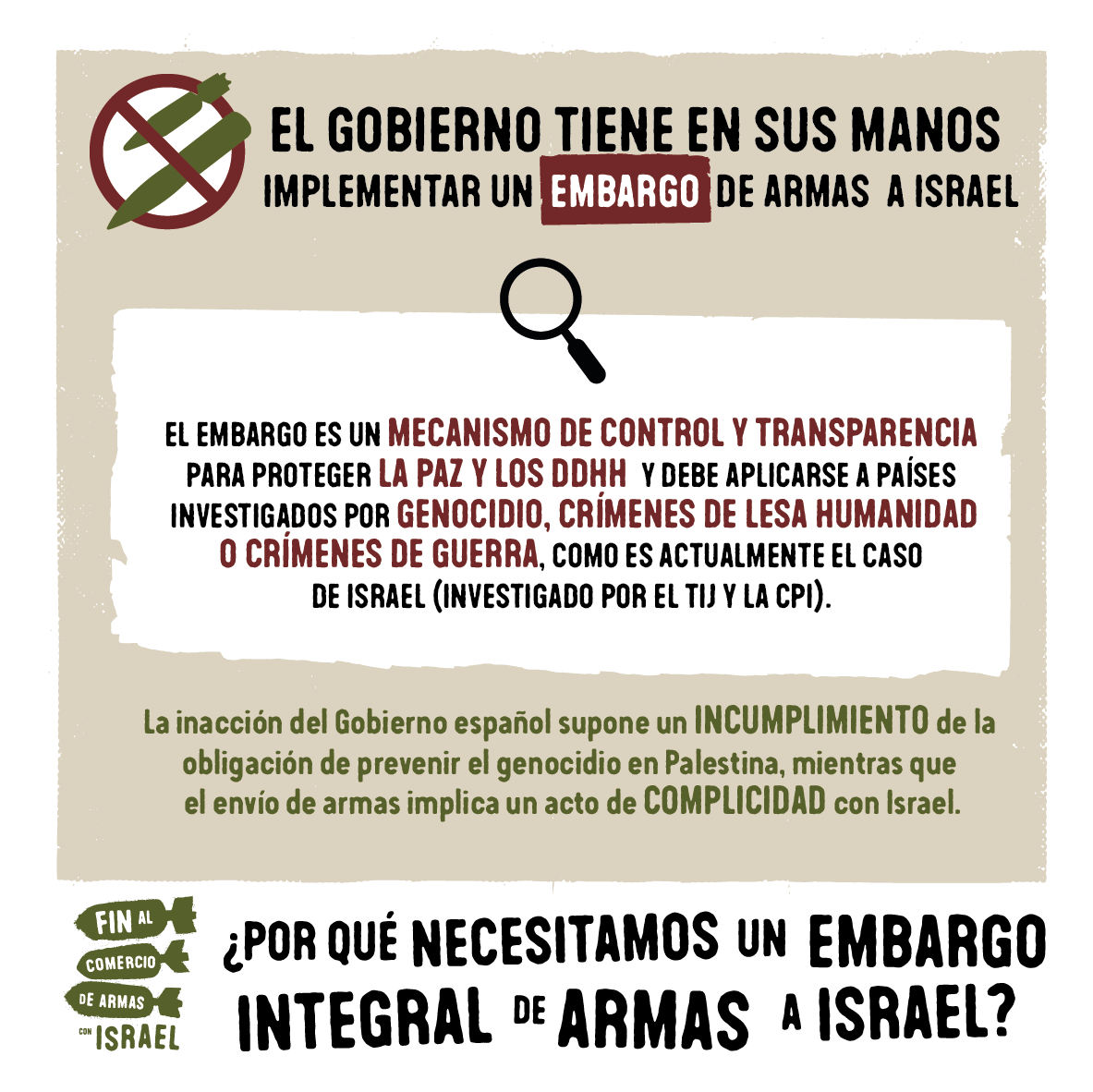 CentreDelas's tweet photo. Sin un EMBARGO INTEGRAL de armas a Israel, la complicidad con el genocidio seguirá produciéndose aunque el Gobierno diga lo contrario. Es hora de pasar de declaraciones y gestos, a la práctica y poner fin al comercio de armas.
Vota #SiAlEmbargo! https://t.co/aHtXP2jV0n