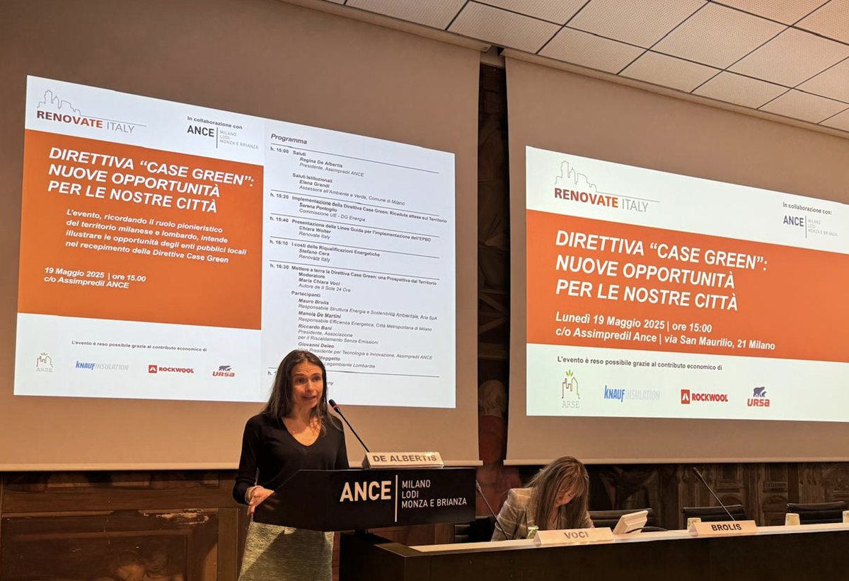Regina De Albertis (@r_de_albertis) on Twitter photo #CaseGreen: nell'intervento di apertura dell'incontro <a href="/RenovateItaly/">Renovate Italy</a> di ieri ho ribadito che efficienza energetica, rigenerazione urbana e sostenibilità ambientale sono le direttrici su cui deve muoversi il confronto sull’edilizia futura. #CaseGreen: nell'intervento di apertura dell'incontro <a href="/RenovateItaly/">Renovate Italy</a> di ieri ho ribadito che efficienza energetica, rigenerazione urbana e sostenibilità ambientale sono le direttrici su cui deve muoversi il confronto sull’edilizia futura.