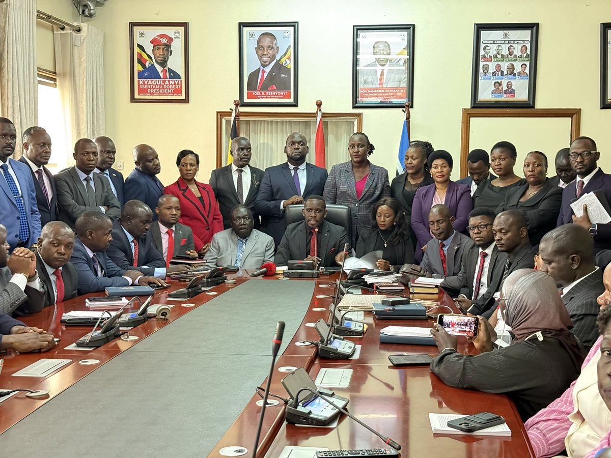 Led by the Leader of Opposition in Parliament, We have walked out of Parliament in protest against the manner in which the UPDF Act is being handled. Several provisions of our rules have been faulted and we feel it's unfair to participate in an illegality!