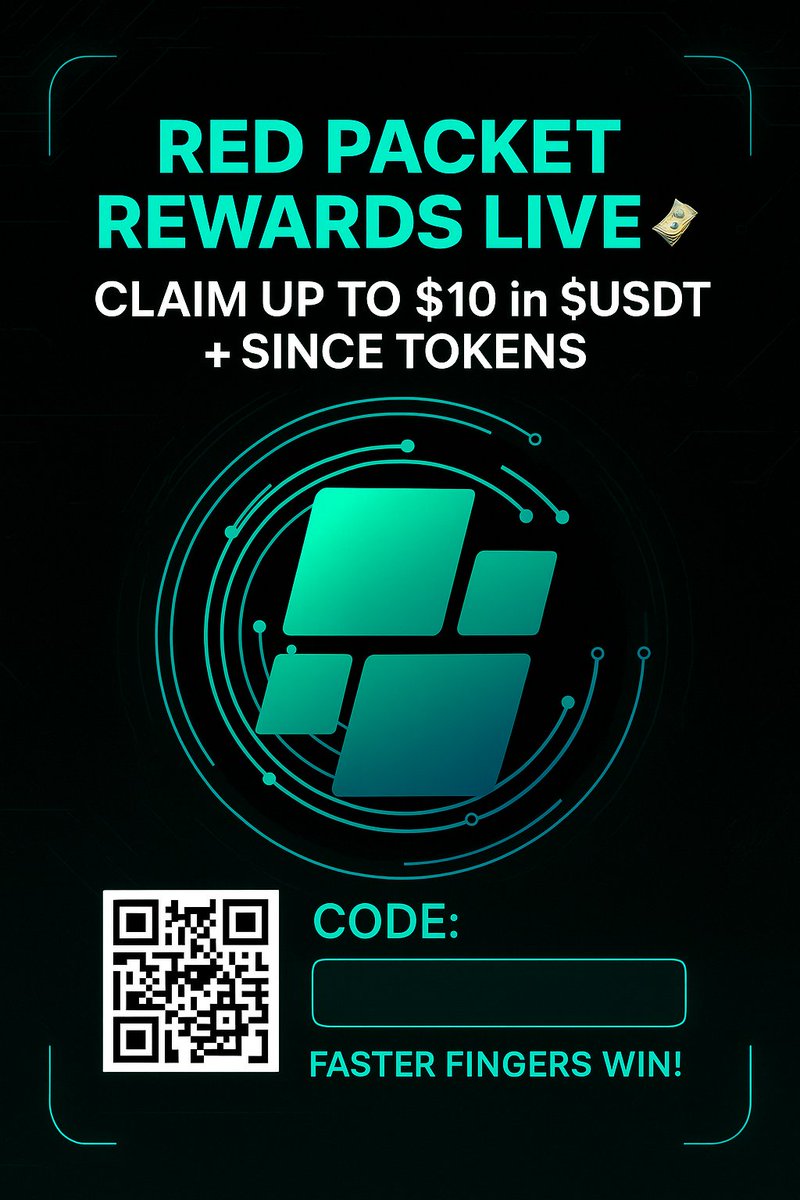 Since_Network's tweet photo. Due to limited response, we’re limiting red packet rewards 🎁
Now: Up to $0.1–$10 in $USDT + $SINCE per claim! 💸
Fastest fingers win🏃♂️💨
📲 Scan the QR
🔐 Enter the code
✅ Claim instantly
✅https://t.co/CpcOUVB1IZ
Red packet live. Go claim NOW! 🚨
#SinceNetwork #CryptoRewards https://t.co/LZKOLmzRxN