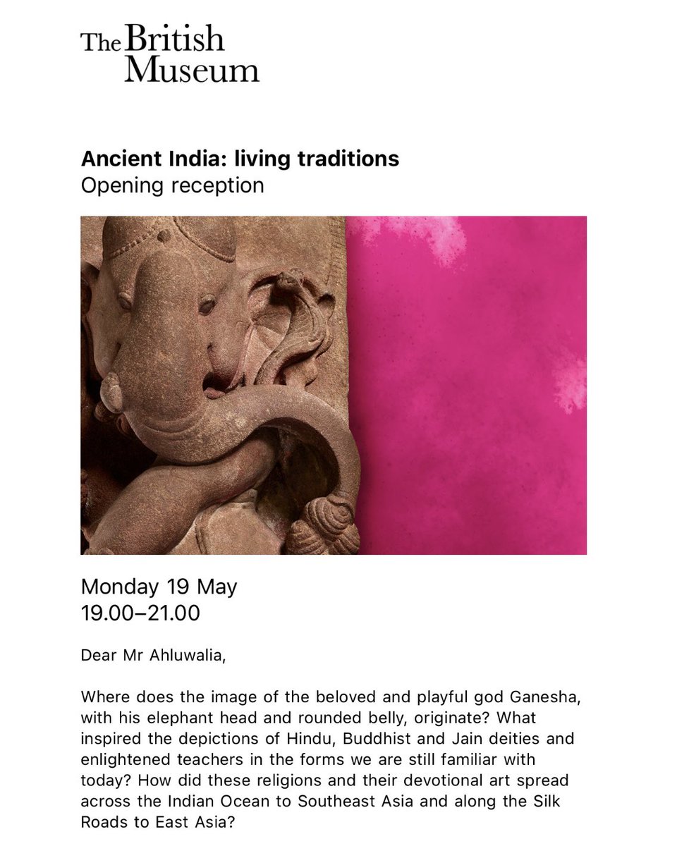 Jassa Ahluwalia (@officialjassa) on Twitter photo Following the <a href="/britishmuseum/">British Museum</a>’s repugnant decision to host the Israeli embassy last week, I could not in good conscience attend last night’s opening reception for ‘Ancient India: living traditions’.
Free Palestine. Following the <a href="/britishmuseum/">British Museum</a>’s repugnant decision to host the Israeli embassy last week, I could not in good conscience attend last night’s opening reception for ‘Ancient India: living traditions’.
Free Palestine.