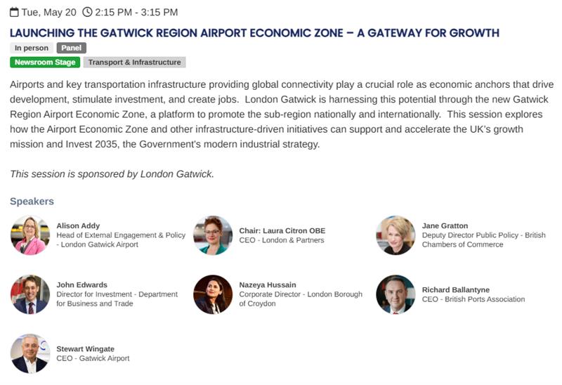Croydon is at <a href="/UKREiiF/">UKREiiF</a> as part of the Gatwick Region Airport Economic Zone (AEZ) delegation.

📣Happening today: LAUNCHING THE GATWICK REGION AIRPORT ECONOMIC ZONE – A GATEWAY FOR GROWTH
⏰ 2:15 PM - 3:15 PM

<a href="/biztradegovuk/">Department for Business and Trade</a> <a href="/britishports/">British Ports Association</a> <a href="/yourcroydon/">Your Croydon</a> <a href="/gatwickairport/">Keir McConomy</a>

More👇