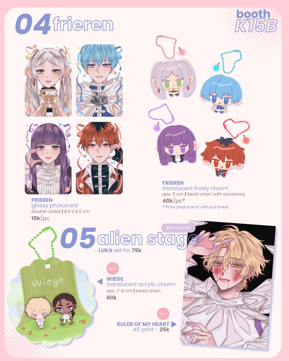 mayofenna's tweet image. 🛒 #Comifuro20 Catalogue! 🌻✨

I will be boothing with @/del_lwl at ICE BSD this upcoming Sunday on 25 May 🎉

📌 Booth K15B

🗓 Feel free to DM me to reserve your items or ask me anything about the merch!🫶🏻

⭐️ Cash payment is highly preferred!

#cf20 #cfxx #ComifuroXX