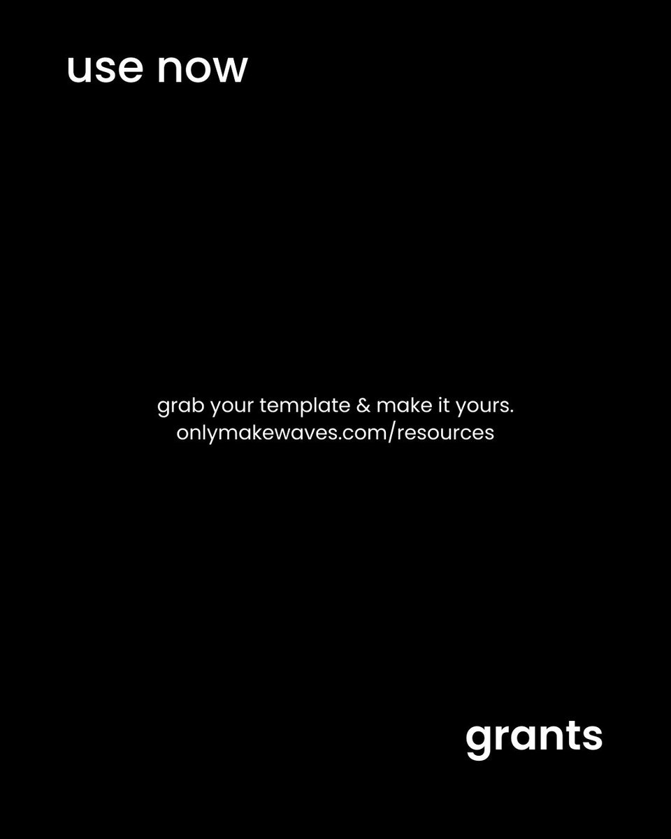 Grant writing can be intimidating, but it shouldn’t stop you from accessing funding. We just released a free Grant Writing Starter Template to help artists organize ideas and build stronger proposals.  onlymakewaves.com/resources