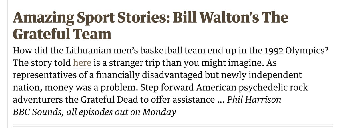 Delighted to see my podcast promoted as one of The Guardian's 3 picks for best podcast of the week! Also picked by The Sunday Times - apple.co/3FhQXrZ