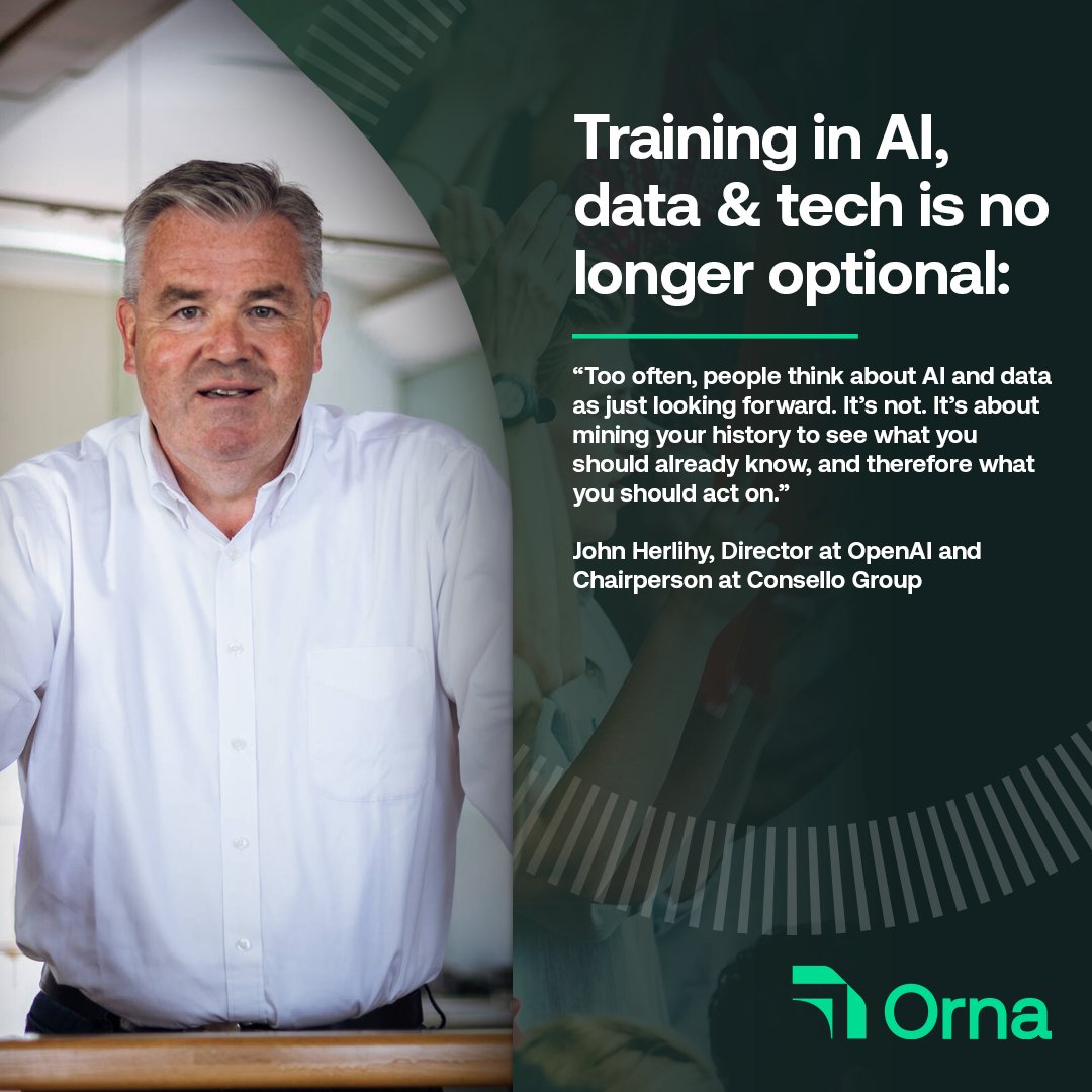 WeAreOrna's tweet photo. John Herlihy, Director at OpenAI and Chairperson at Consello Group, focuses on the future of AI, data, and technology, and applying it to the business of sport. https://t.co/toChgR6E7i