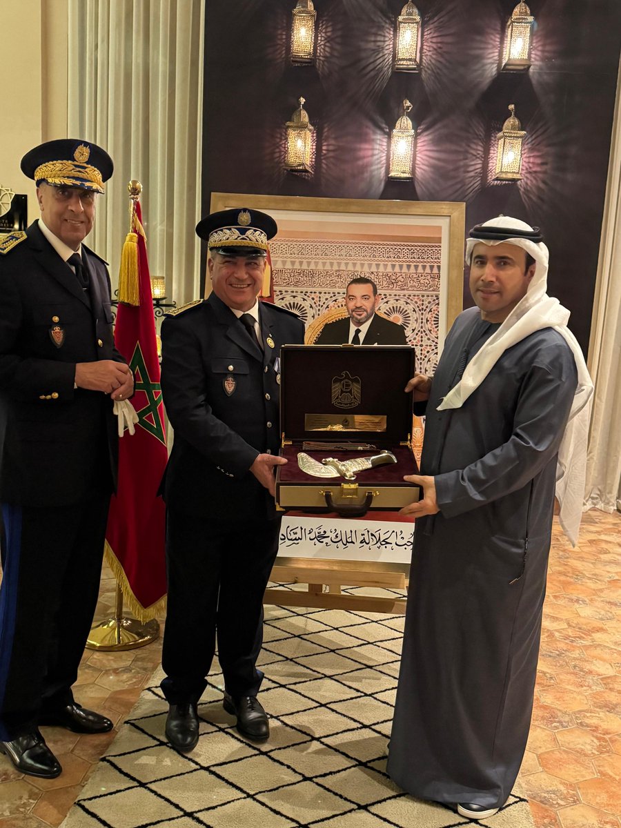 🇲🇦 It was a pleasure to reconnect with H.E. Abdellatif Hammouchi, Director General of National Security and the General Directorate for Territorial Surveillance, during the celebrations commemorating the 69th anniversary of the establishment of National Security in the Kingdom of