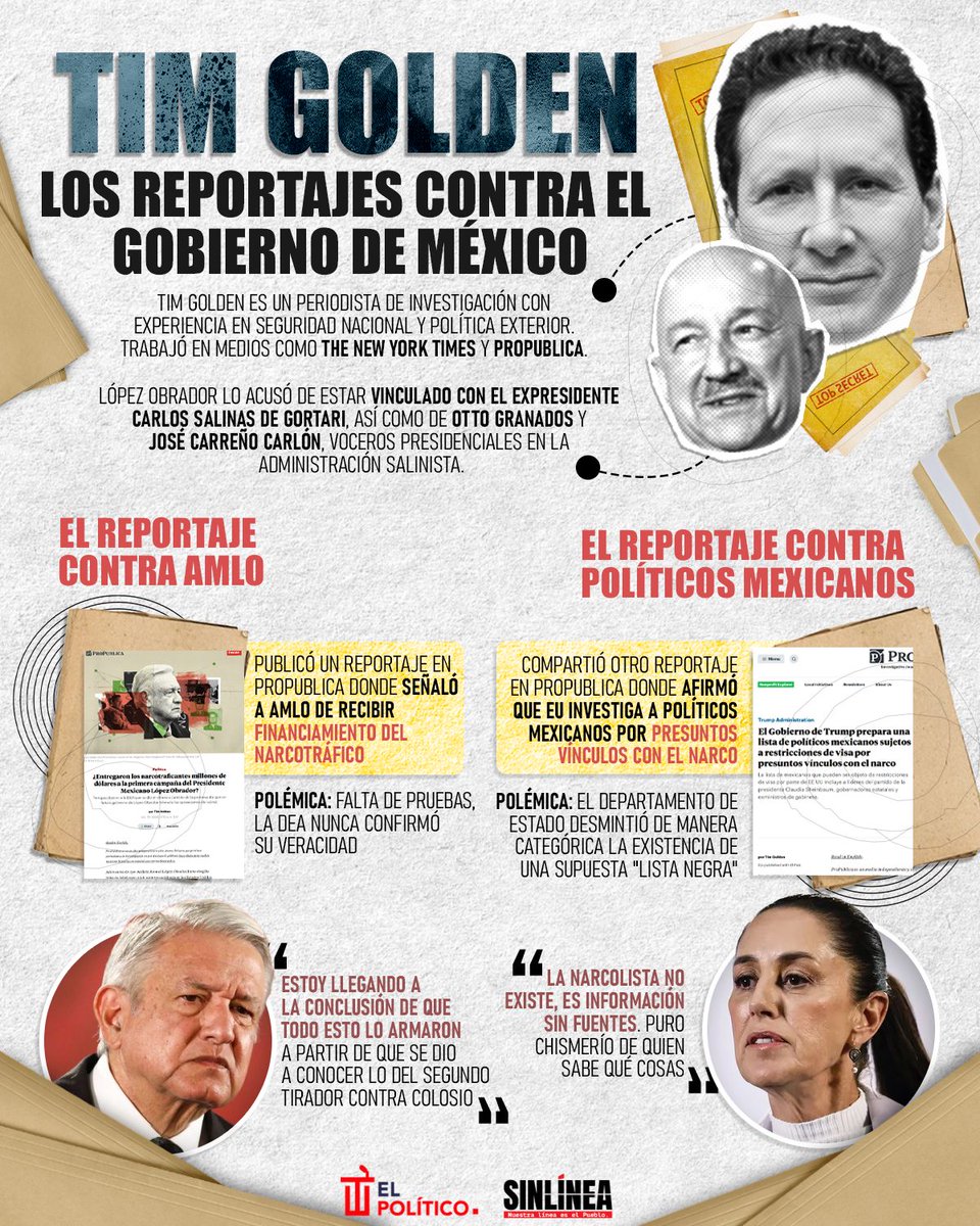 politicodelared's tweet photo. Así o más claro 🙄
🔴 Los reportajes de #TimGolden y su cercanía con #SalinasDeGortari solo evidencian una revancha política para desestabilizar a la #4T 😡👇🏻 https://t.co/SdSwxphab2