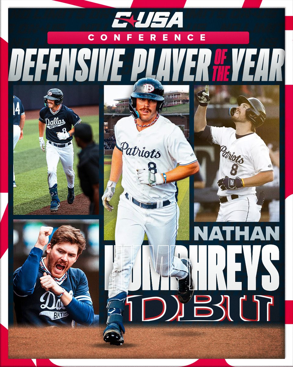 Conference USA (@conferenceusa) on Twitter photo ⚾️ DEFENSIVE PLAYER OF THE YEAR ⚾️
Nathan Humphreys, <a href="/DBU_Baseball/">DBU Baseball</a>
#NoLimitsOnUs | bit.ly/3SIviw3 ⚾️ DEFENSIVE PLAYER OF THE YEAR ⚾️
Nathan Humphreys, <a href="/DBU_Baseball/">DBU Baseball</a>
#NoLimitsOnUs | bit.ly/3SIviw3