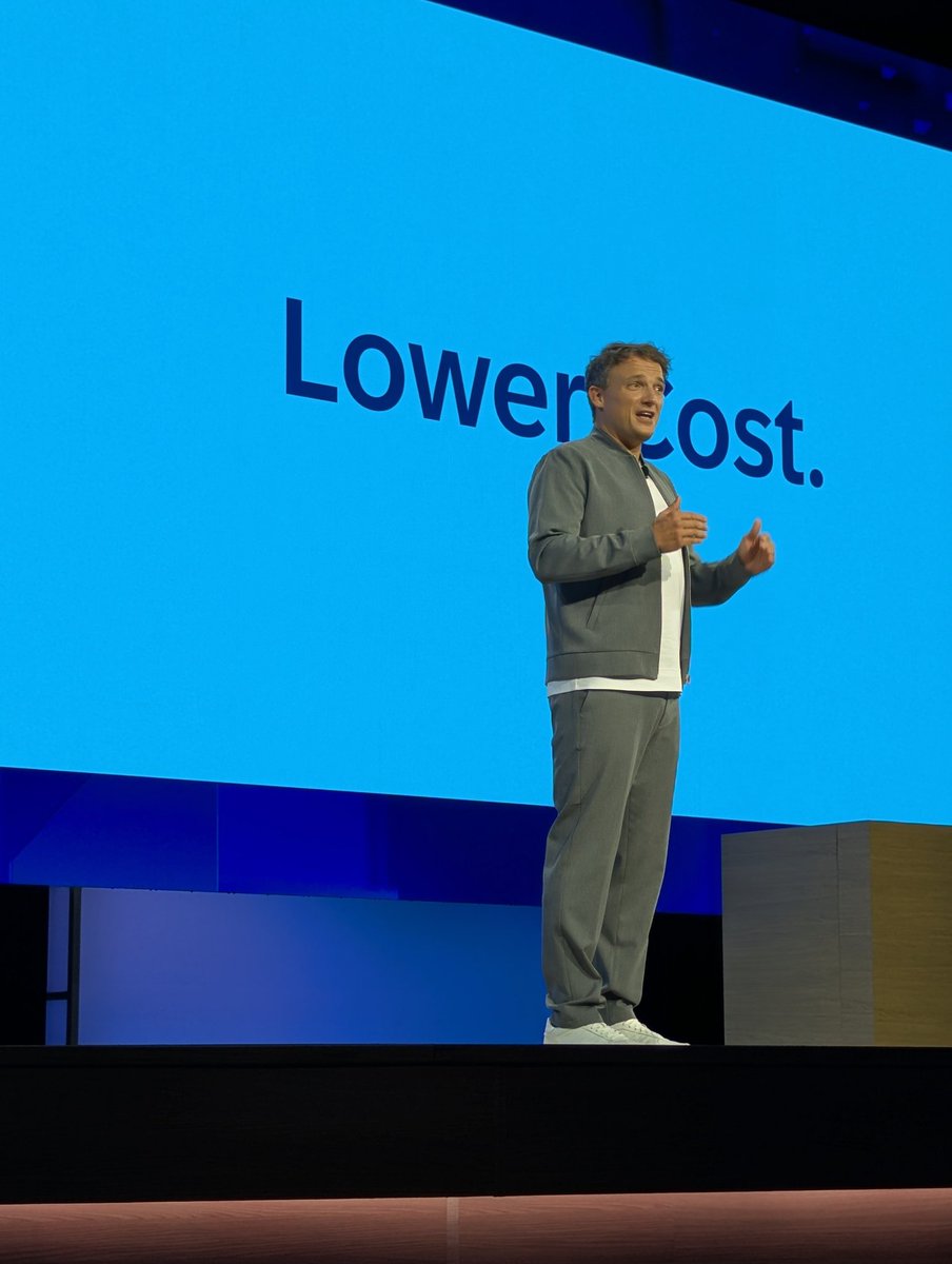 Faster and cheaper <a href="/SAP/">SAP</a> with @Chrstnklein 
- 35% cheaper with agents 
- 30% simpler with business suite packages 
- Lower cost - help customers using Rise and pay (?) for migration. 
- #SAPSapphire