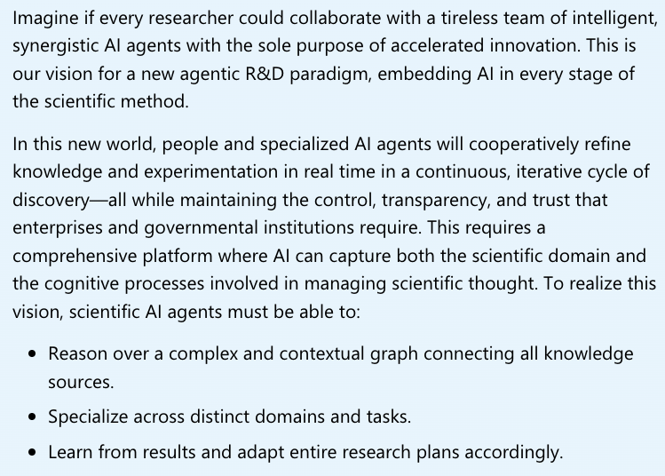 At <a href="/Microsoft/">Microsoft</a>  Build yesterday, <a href="/satyanadella/">Satya Nadella</a> released Microsoft Discovery, the framework for building AI scientists that can think and reason.

What was the core? It wasn't an LLM. It's the knowledge graph and the ontology.

Sitting underneath every AI agent that can reason,