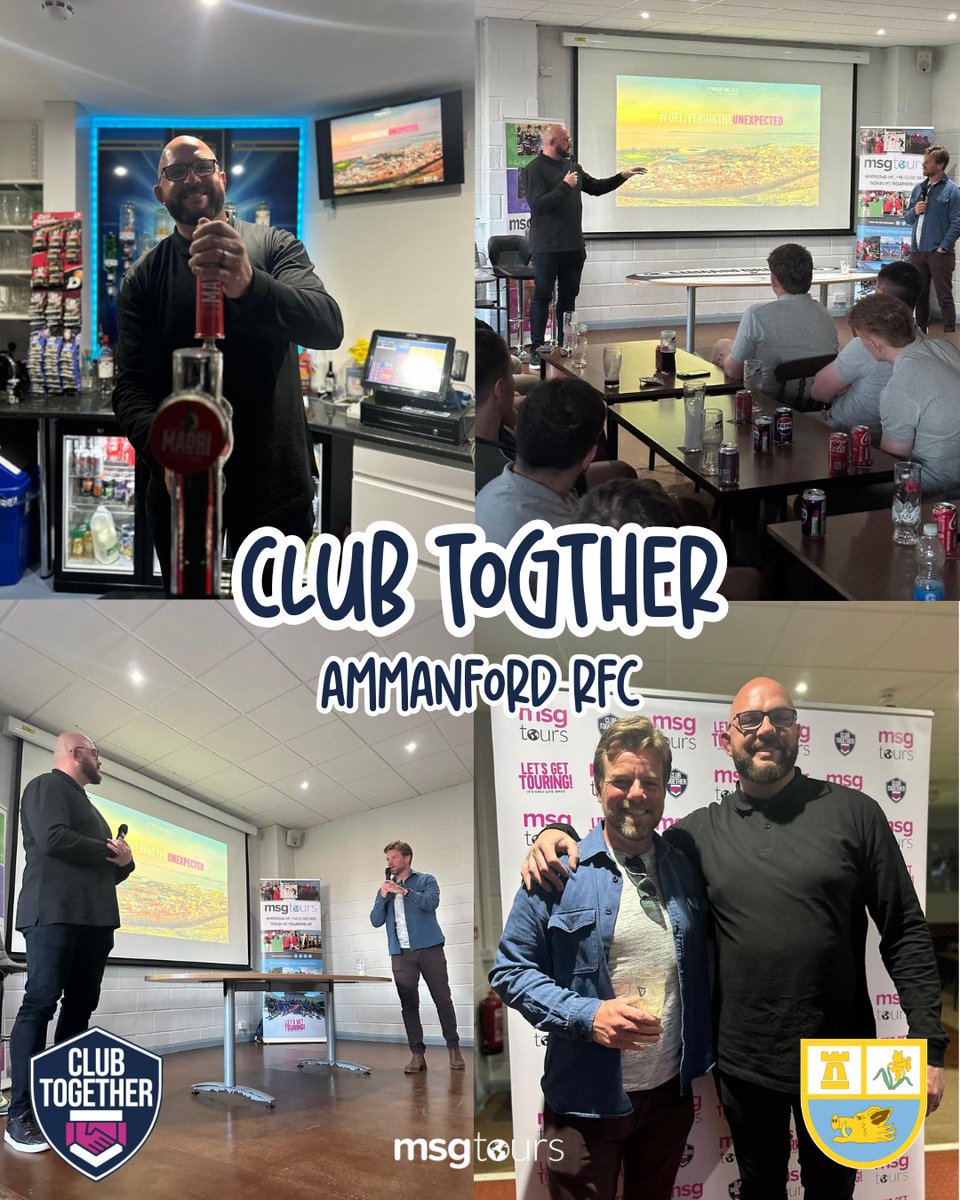 Club Together - <a href="/Ammanford_Rugby/">Ammanford RFC - Clwb Rygbi Rhydaman #glasadu</a>

<a href="/rossharries1/">Ross Harries</a> hosts events for club members and rugby guests to fundraise for the team's tour. The highlight was former Wales lock <a href="/Loureed4/">Lou Reed</a>, who joined Ross on stage to share stories from his career.

Get in touch to plan your next adventure💬