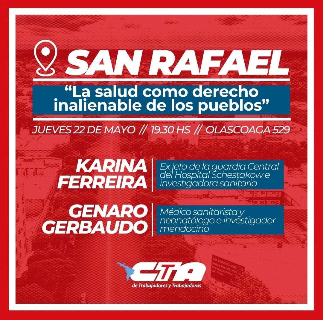 ForoSaludMza's tweet photo. Charla de debate y formación. Acompañan Karina Ferreira y Genaro Gerbaudo. #SanRafael #Mendoza https://t.co/VrqMtqBR7o