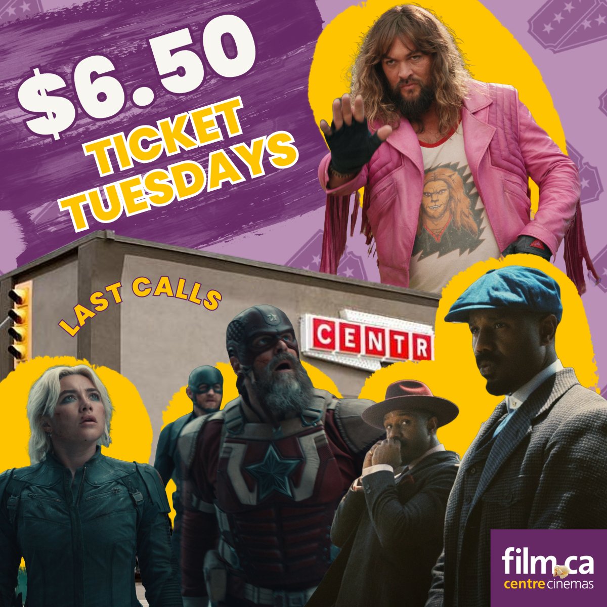 Remember that we have $6.50 tickets every Tuesday! 🎟💜
And don’t miss these last calls leaving this week!

Leaving Wednesday:
🧛🏼‍♂️ Sinners
⛏️ A Minecraft Movie
Leaving Thursday:
👊 Thunderbolts

Showtimes: film.ca/showtimes 🍿

#TicketTuesday #localcinema #CentreCinemas