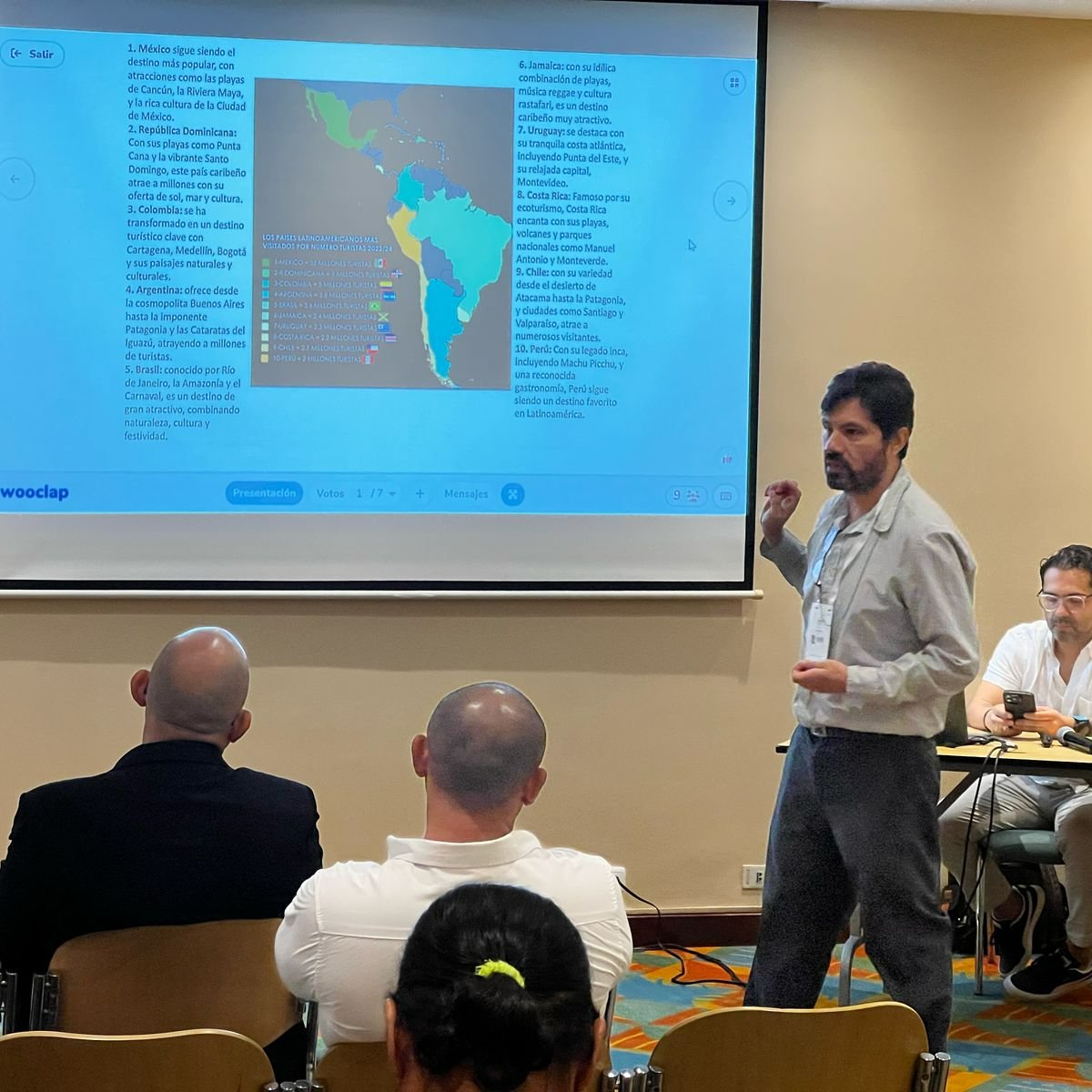 jahirl's tweet photo. +1.000 actores del turismo se reunieron en Santa Marta en el 7° Encuentro de la Cadena Turística. @UninorteCO  fue aliada académica 👨‍🏫🌴

Nuestros profesores compartieron investigaciones en IA, percepción turística y competitividad.

¡Ciencia aplicada al turismo! 👏 https://t.co/jiEf27fj0T