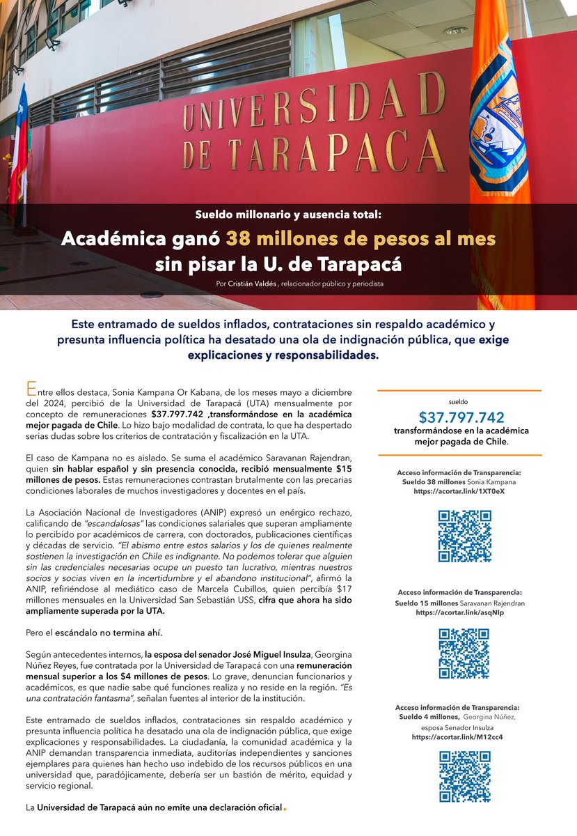 cristianvaldesr's tweet photo. @Contraloriacl Y aquí ? Dirán algo? O no pueden porque la esposa del Contralor de #Arica trabaja en la UTA https://t.co/k5GWhjCdvY